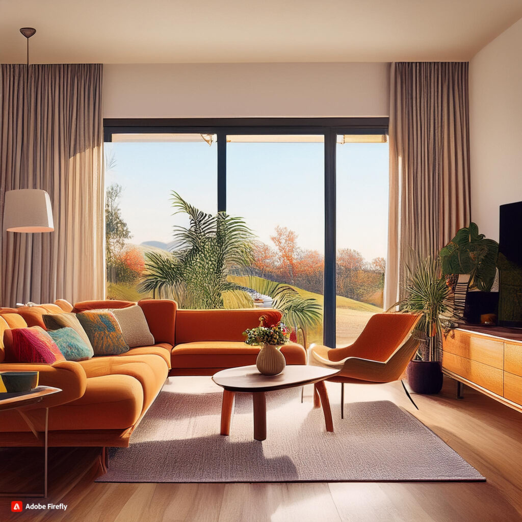 mid century living room