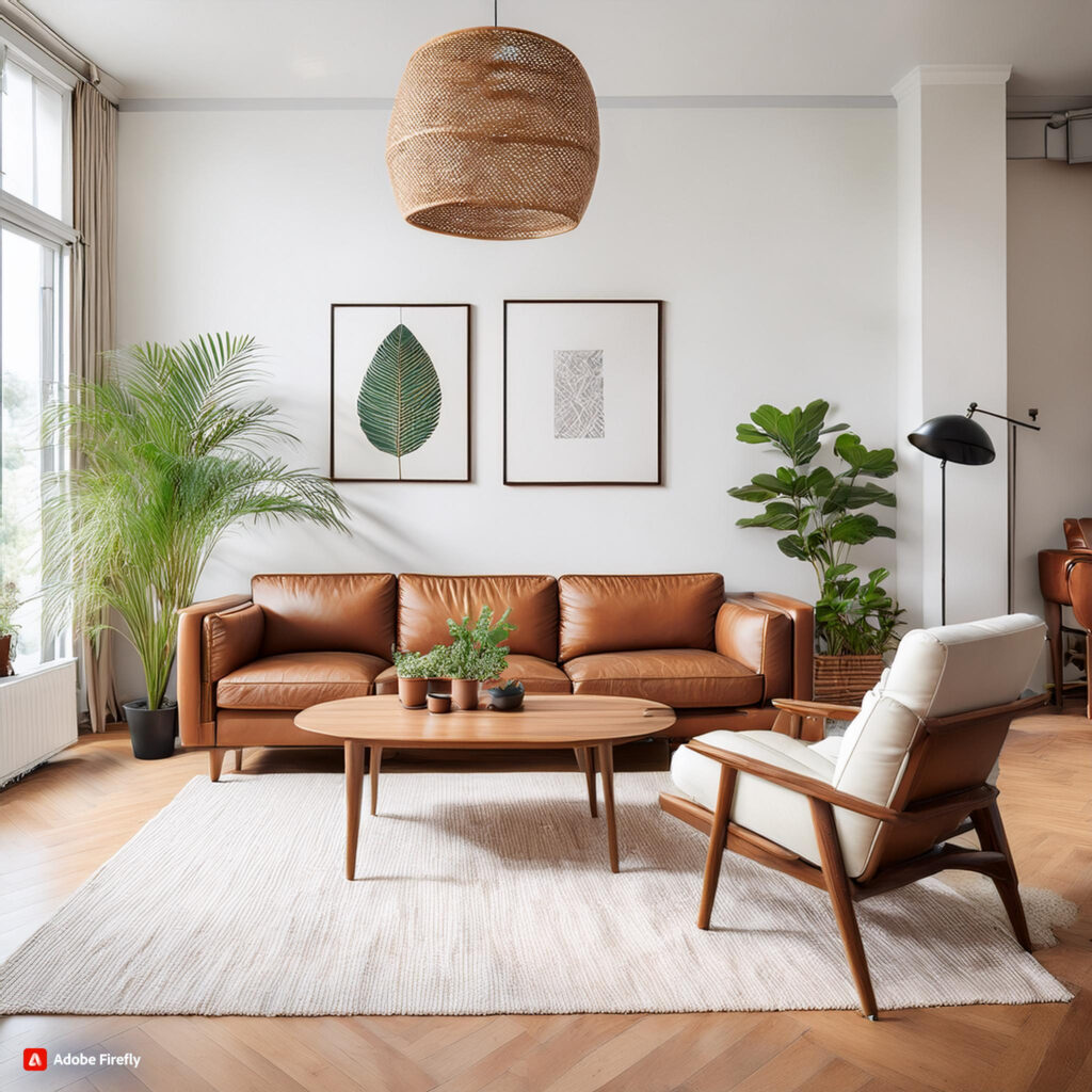 mid century modern living room decor idea