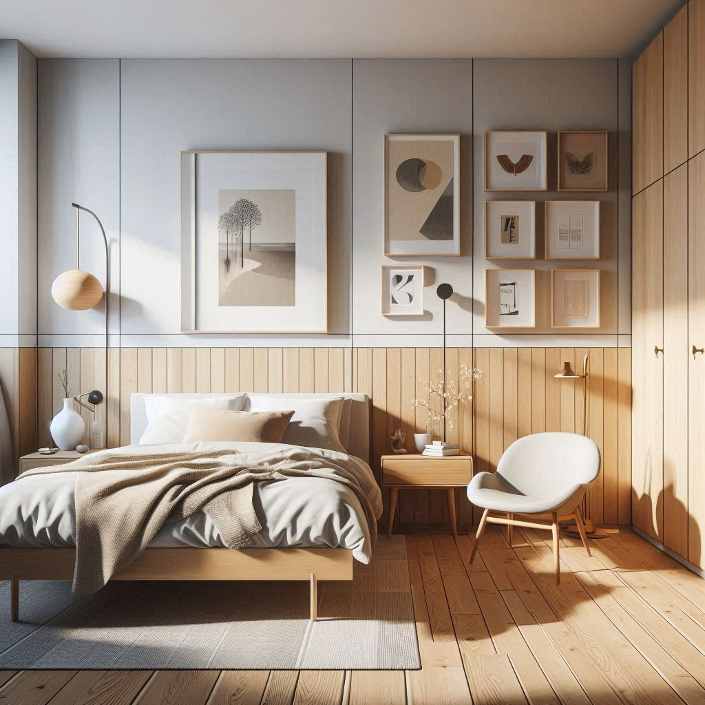 scandinavian mid century modern bedroom