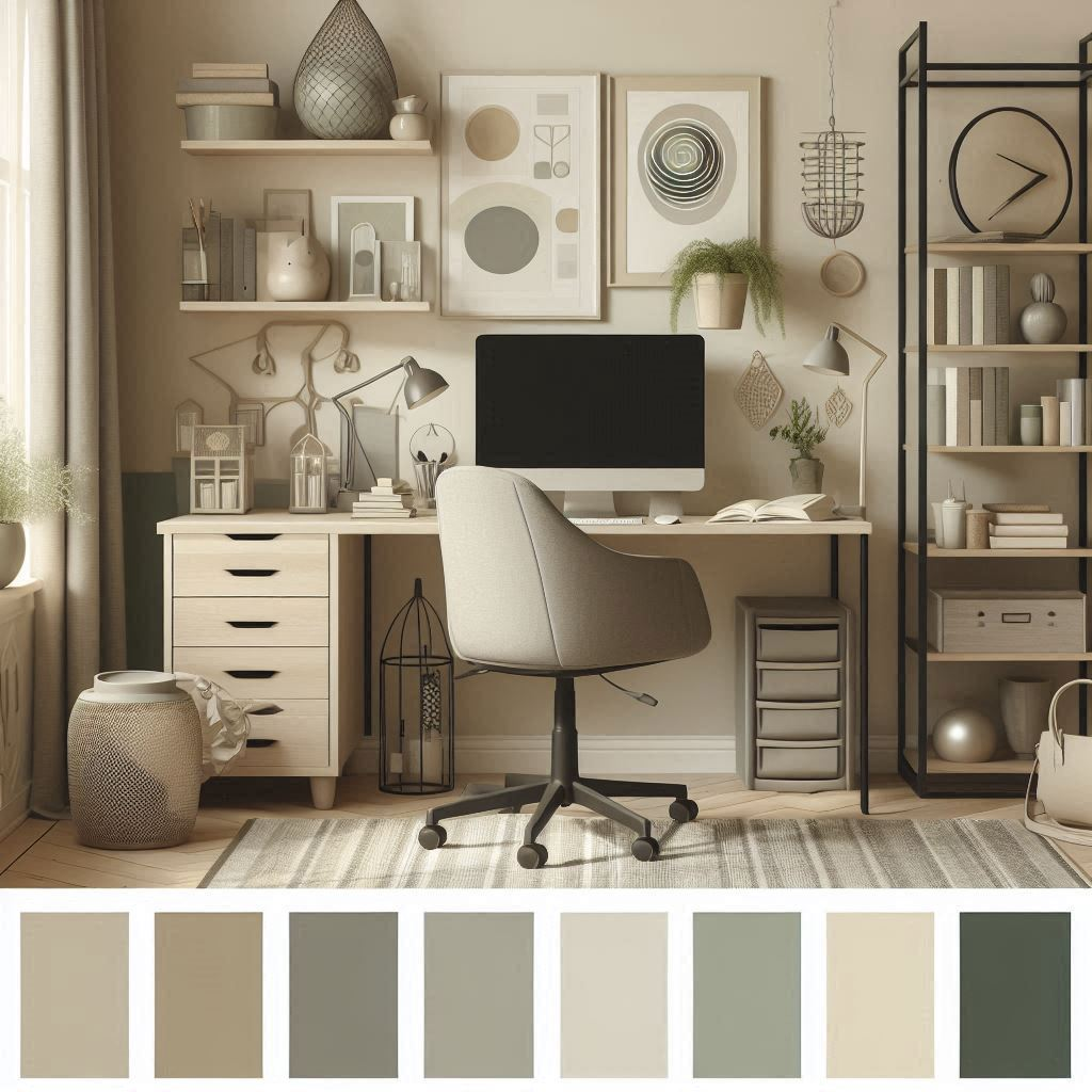 productive home office color palette idea