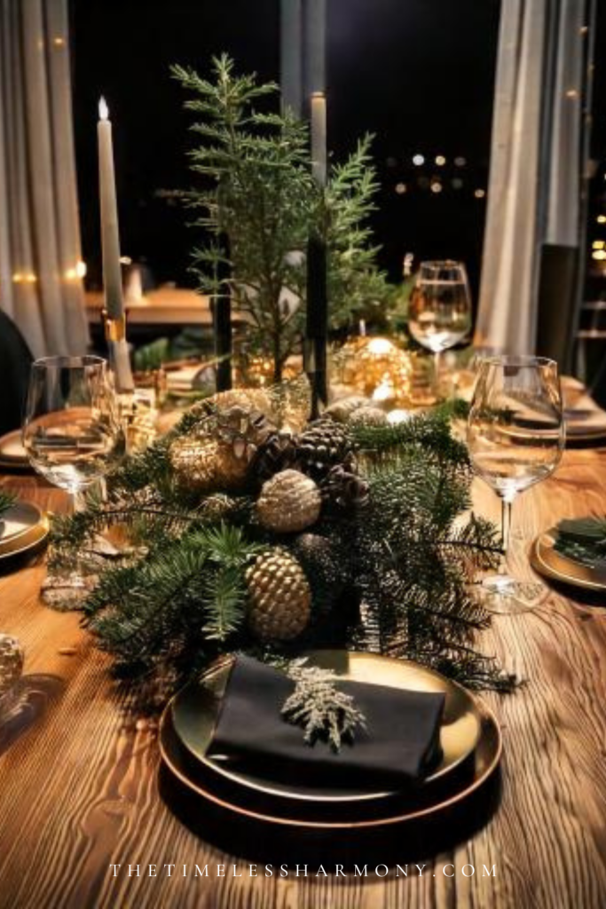 modern christmas decor dining table