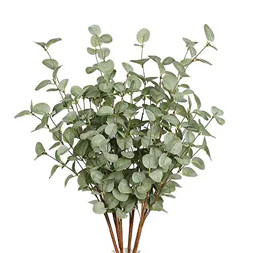 6 Pcs Artificial Plants Eucalyptus Stems