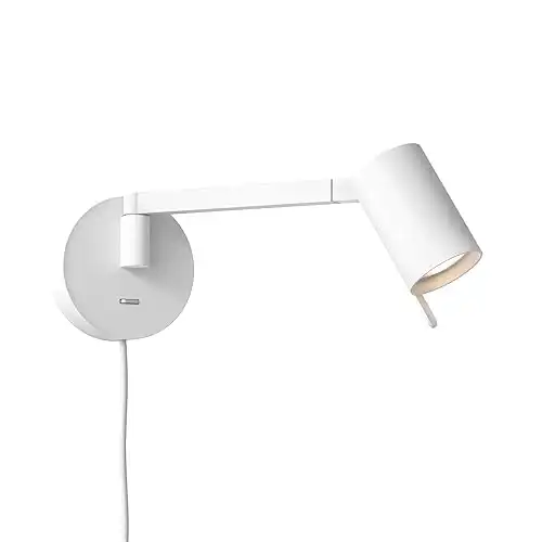 Swing Plug-in Indoor Reading Light (Matt White) - Dry Rated - GU10 Lamp, Designed in Britain - 3 Years Guarantee