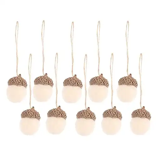 Christmas Felt Acorn Wool Felted Ornaments, 10pcs