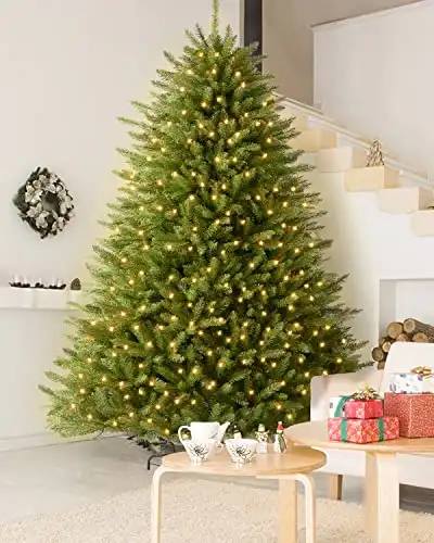 6FT Pre-lit Artificial Christmas Tree Spruce with 600 Warm White & Multi-Color Lights, with Remote Control