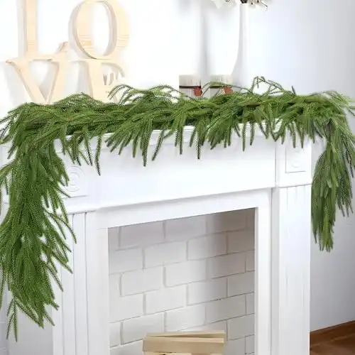 6 FT Artificial Norfolk Pine Garland (2 Pcs)