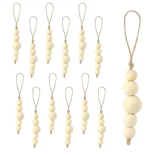 12pcs Wooden Christmas Beads String Ornaments