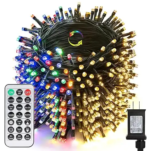 262FT 800 LED String Lights with Remote Timer, Dimmable, Outdoor Waterproof (Warm White to Multicolor)